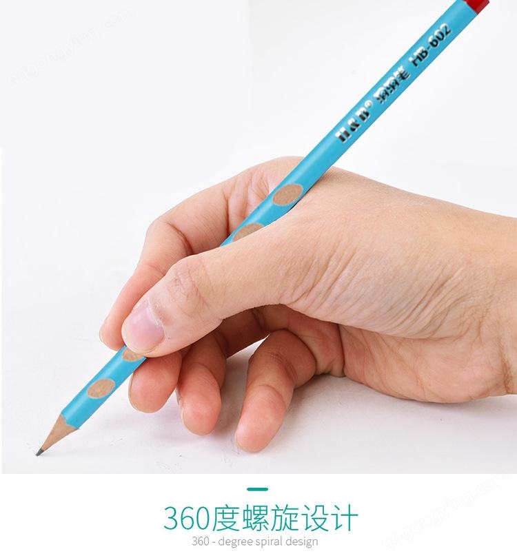 洞洞笔 HB三角杆铅笔矫正握姿学生创意书写素描笔 30支桶装铅笔