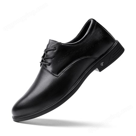 新款男士皮鞋英伦商务休闲鞋软皮软底百搭系带正装青年工作鞋