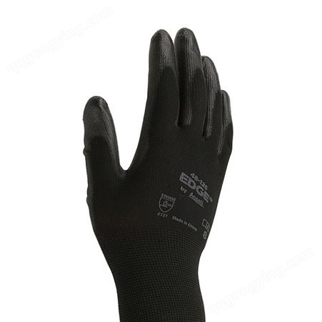 安思尔Ansell 48-126耐磨劳保手套耐油高触感涤纶弹性PU涂层手套