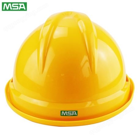 梅思安MSA 10146642 V-Gard 豪华型安全帽 黄色ABS帽壳 一指键帽衬